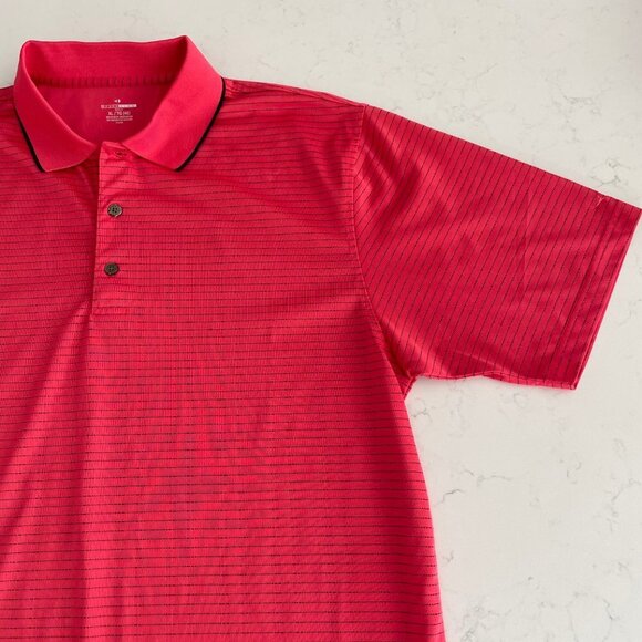Grand Slam Golf Short Sleeve Striped Polo Polyester Shirt Red + Black Sz XL - Picture 2 of 14